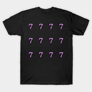 Pink Typewriter Number 7 T-Shirt